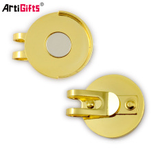 Cheap metal oro imán golf hat clips con marcador de bola